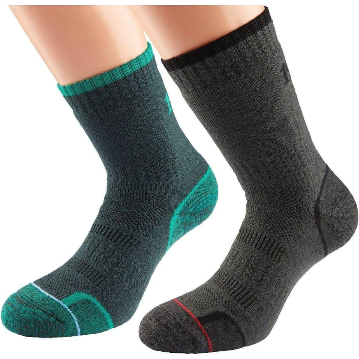 1000 Mile Twin Pack Walking Socks - Green