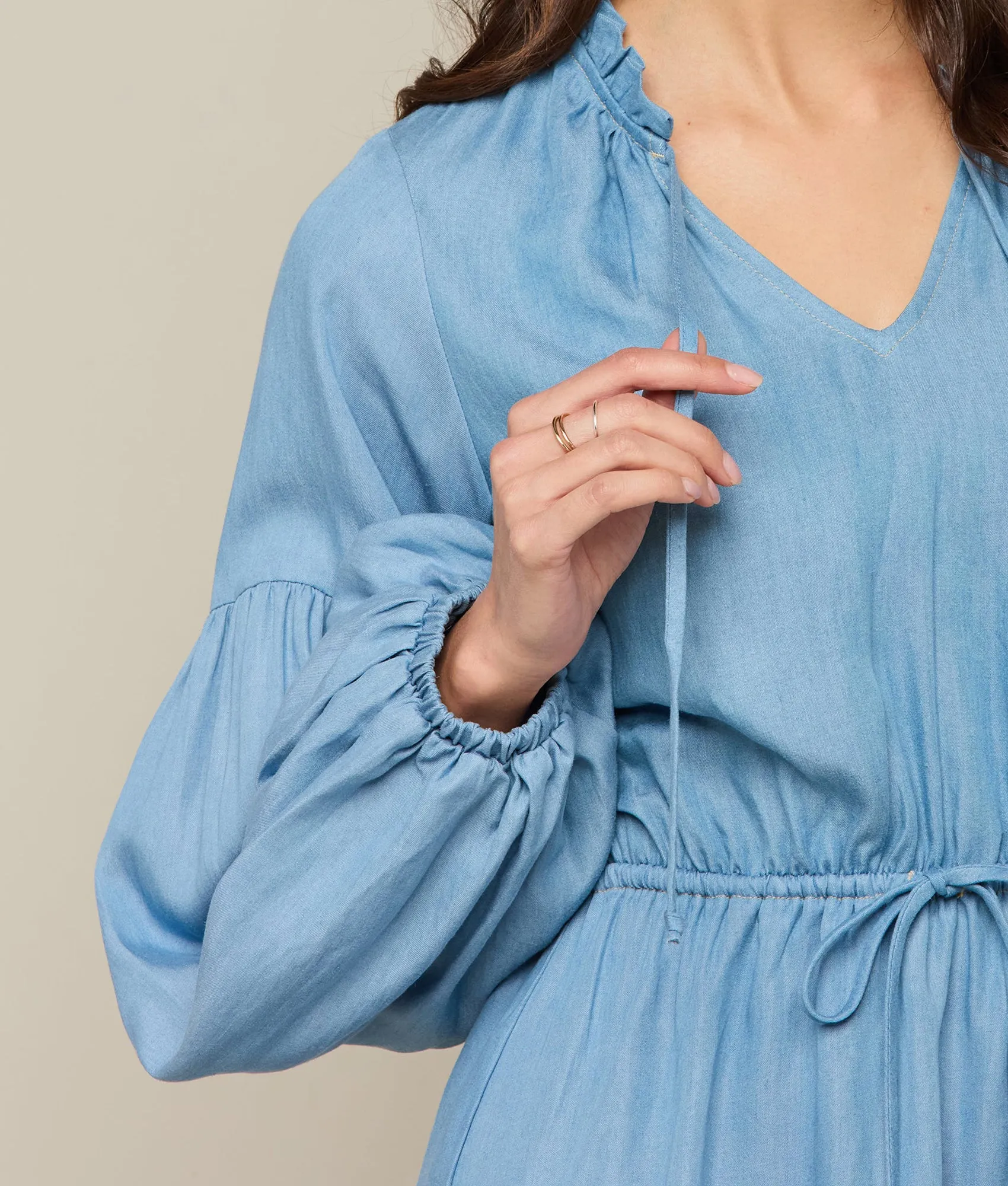 Alanna Long Sleeve Dress :: Chambray