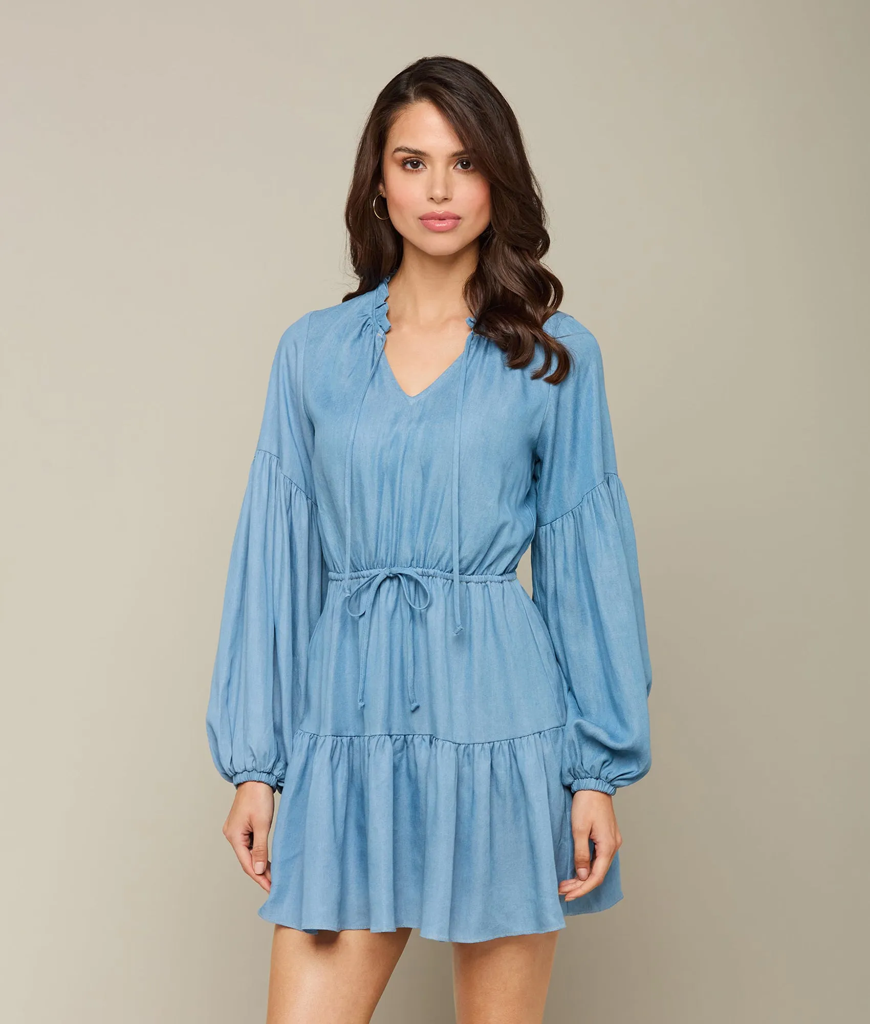 Alanna Long Sleeve Dress :: Chambray