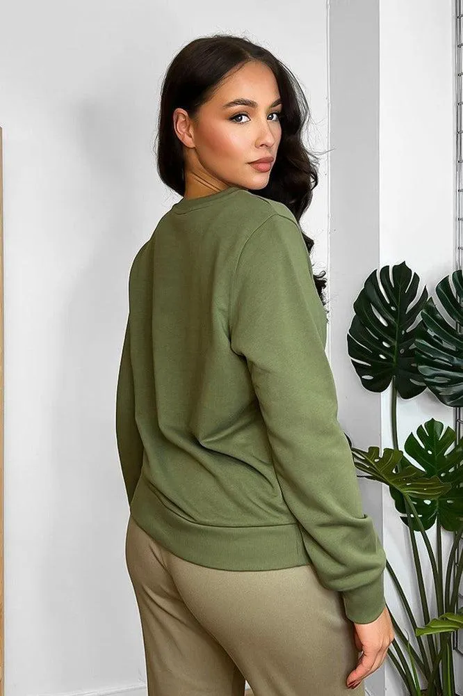 All Olive Cotton Sweatshirt