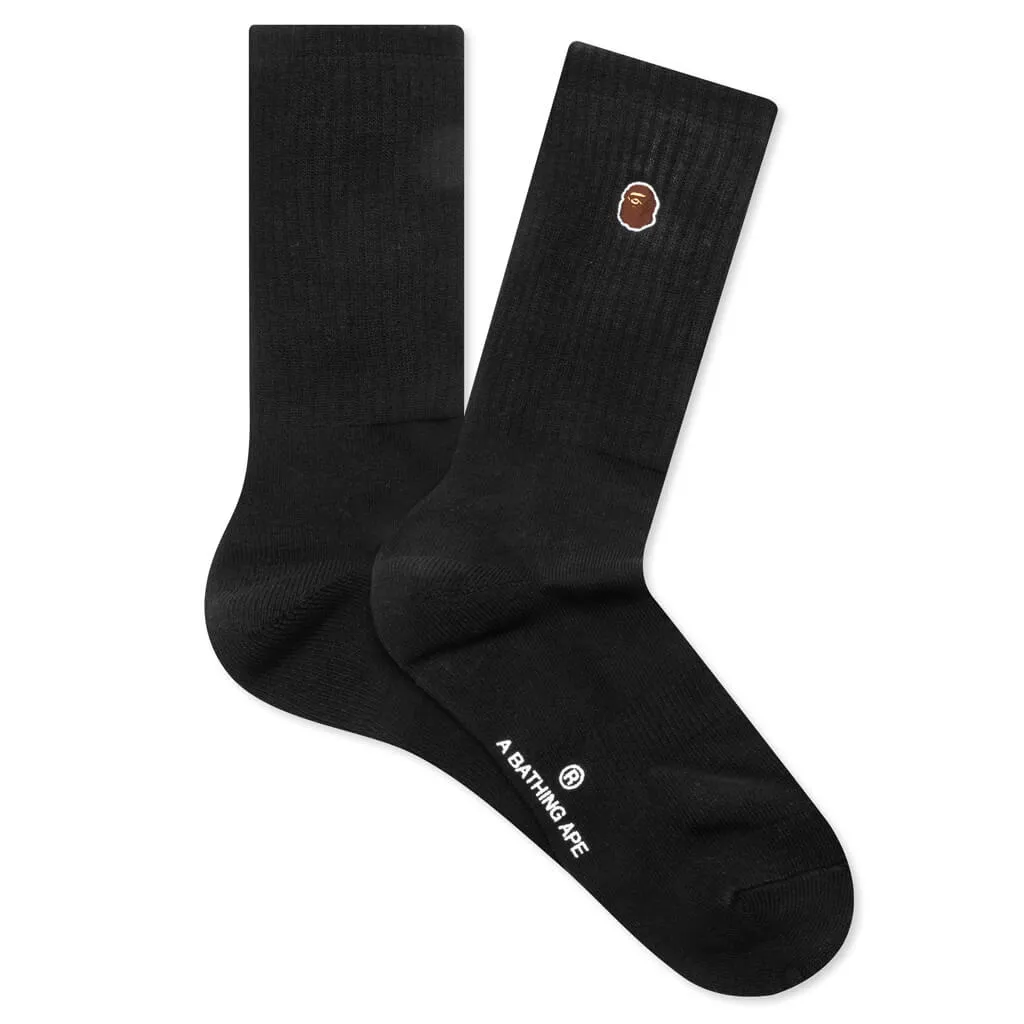 Ape Head One Point Socks - Black