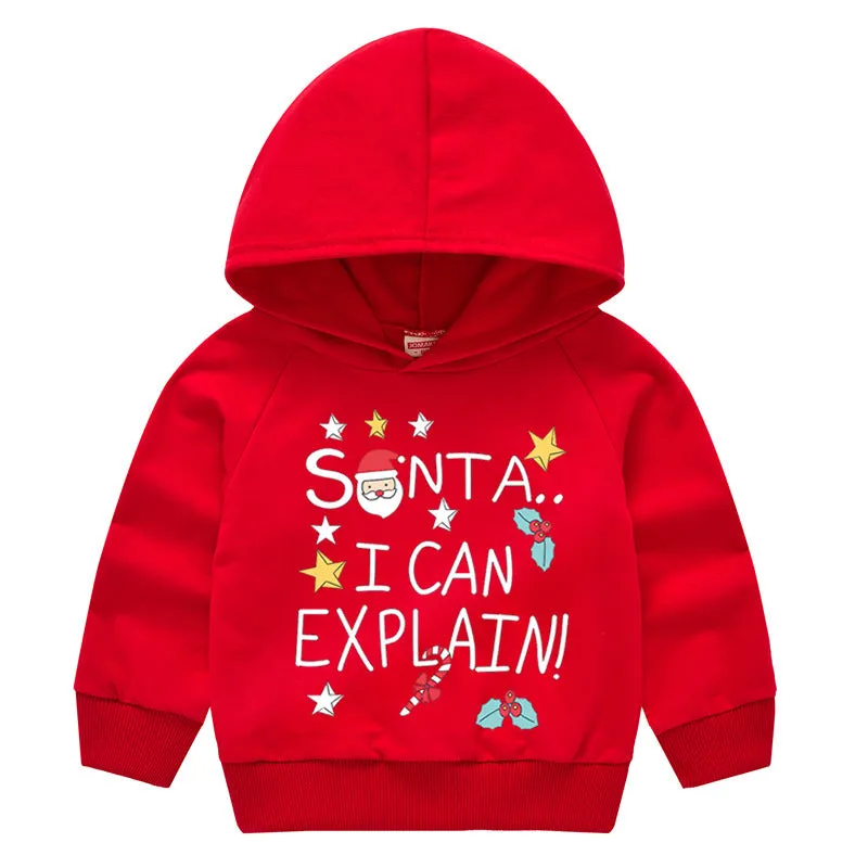 Baby Kid Girls Boys Letters Cartoon Print Christmas Hoodies Sweatshirts Wholesale 23112802