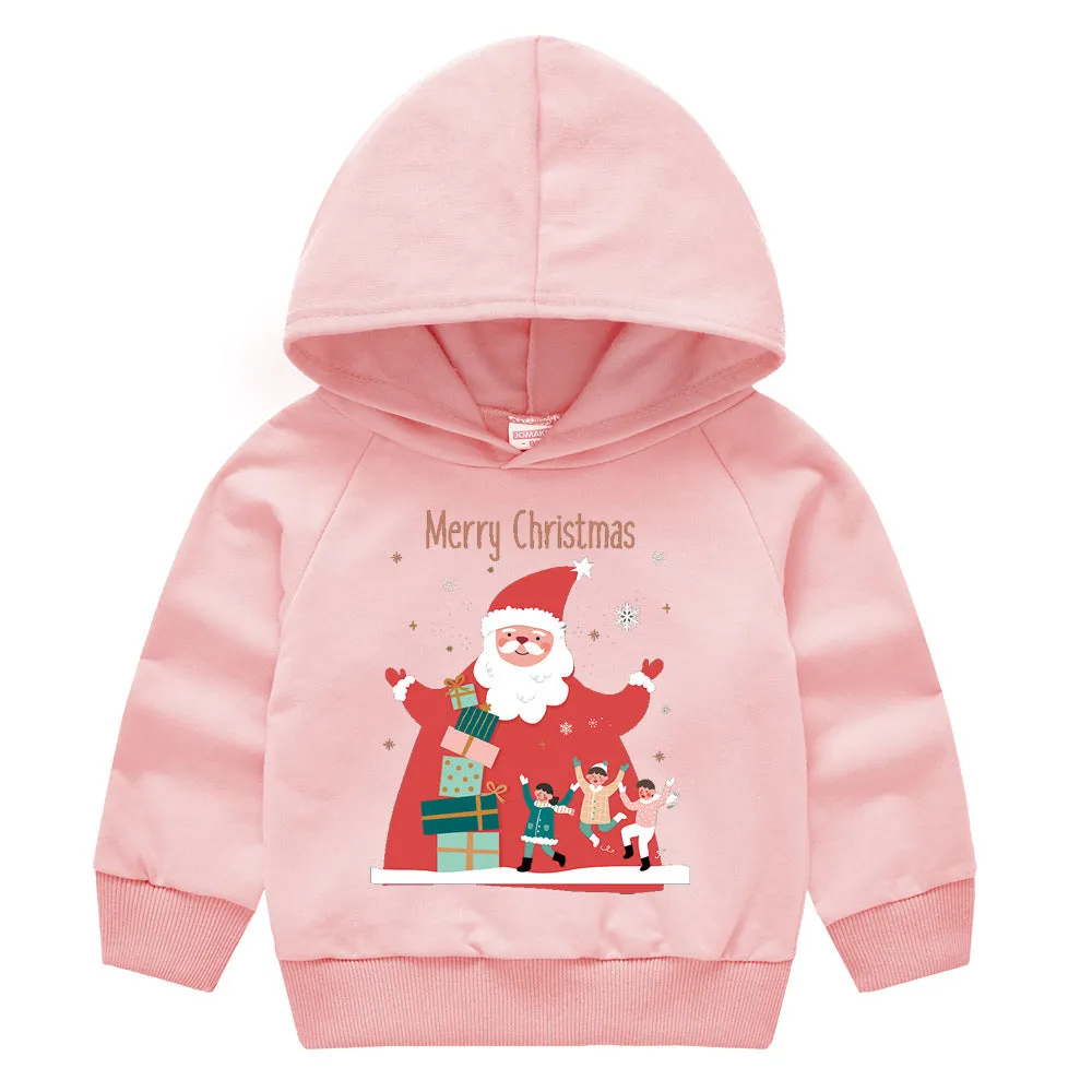 Baby Kid Girls Boys Letters Cartoon Print Christmas Hoodies Sweatshirts Wholesale 23112802