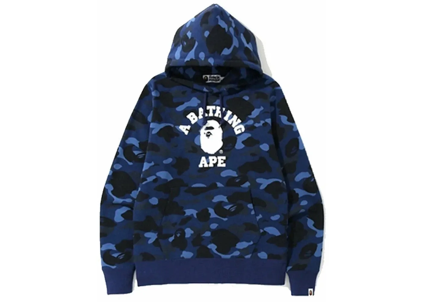 BAPE COLLEGE CAMO PULLOVER HOODIE NAVY