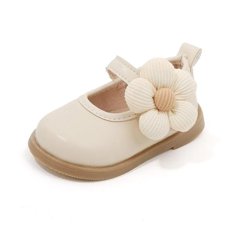 Beautiful Flower Toddler Leather Casual Shoes for Baby Girls (TH338)