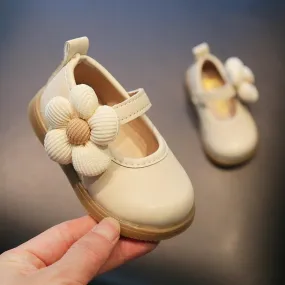 Beautiful Flower Toddler Leather Casual Shoes for Baby Girls (TH338)