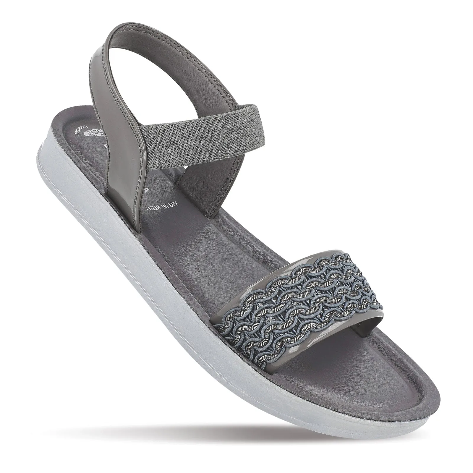 Blue Tyga Womens Embellished Flatform Sandals  - BT2712 Grey