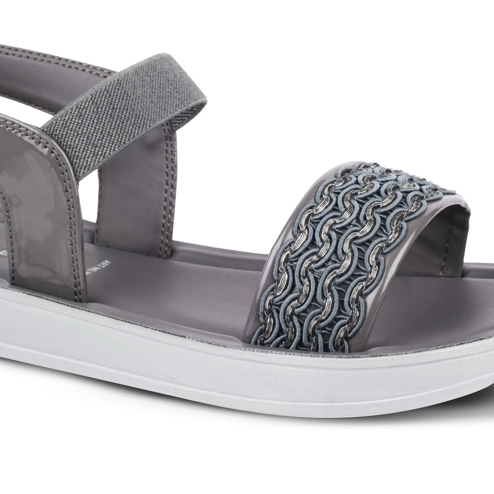 Blue Tyga Womens Embellished Flatform Sandals  - BT2712 Grey