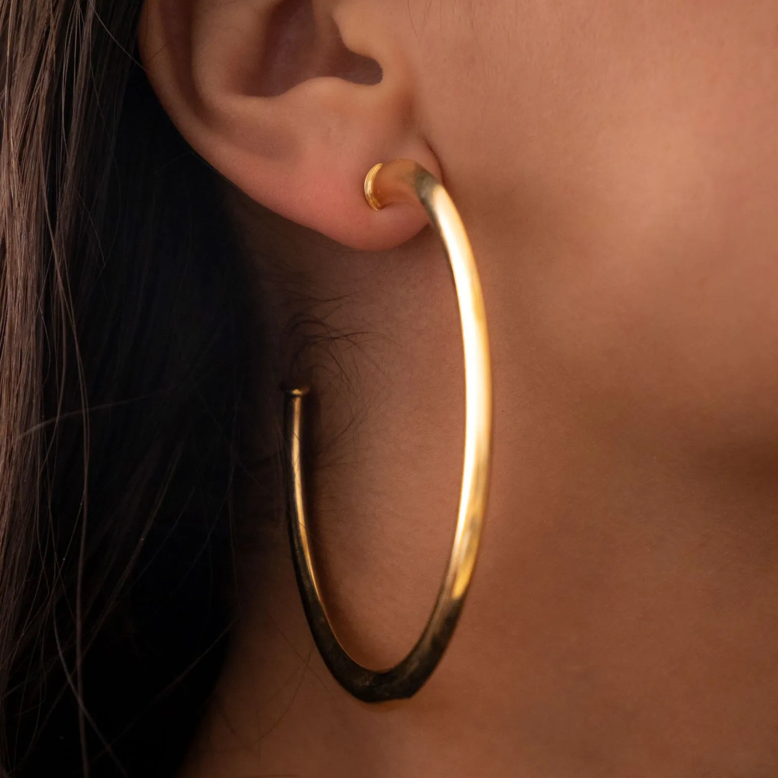 Cameron Large Polished Hoop Earrings