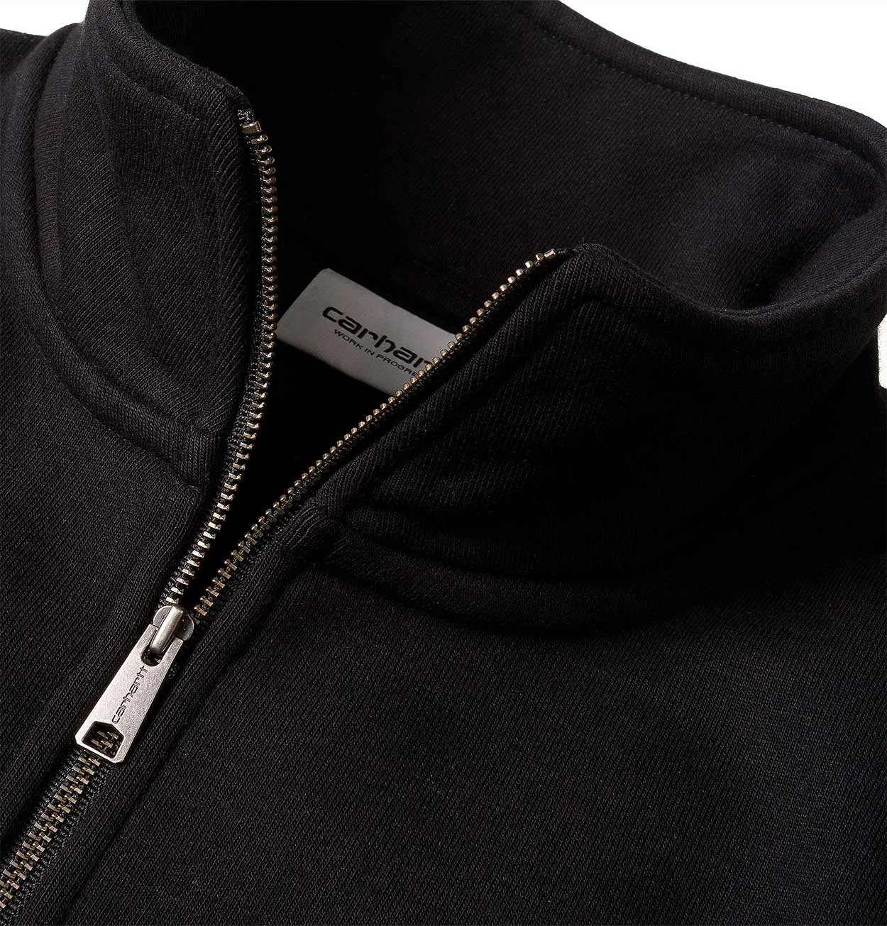 Carhartt WIP Chase Neck Zip Sweatshirt in Black