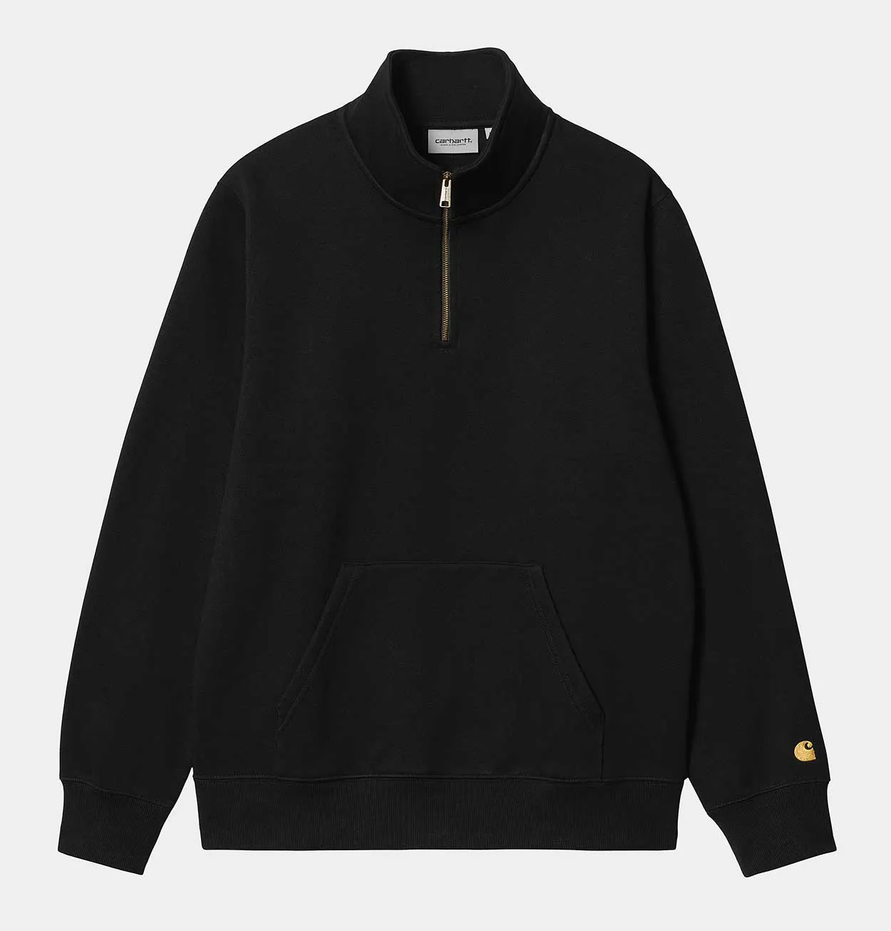 Carhartt WIP Chase Neck Zip Sweatshirt in Black