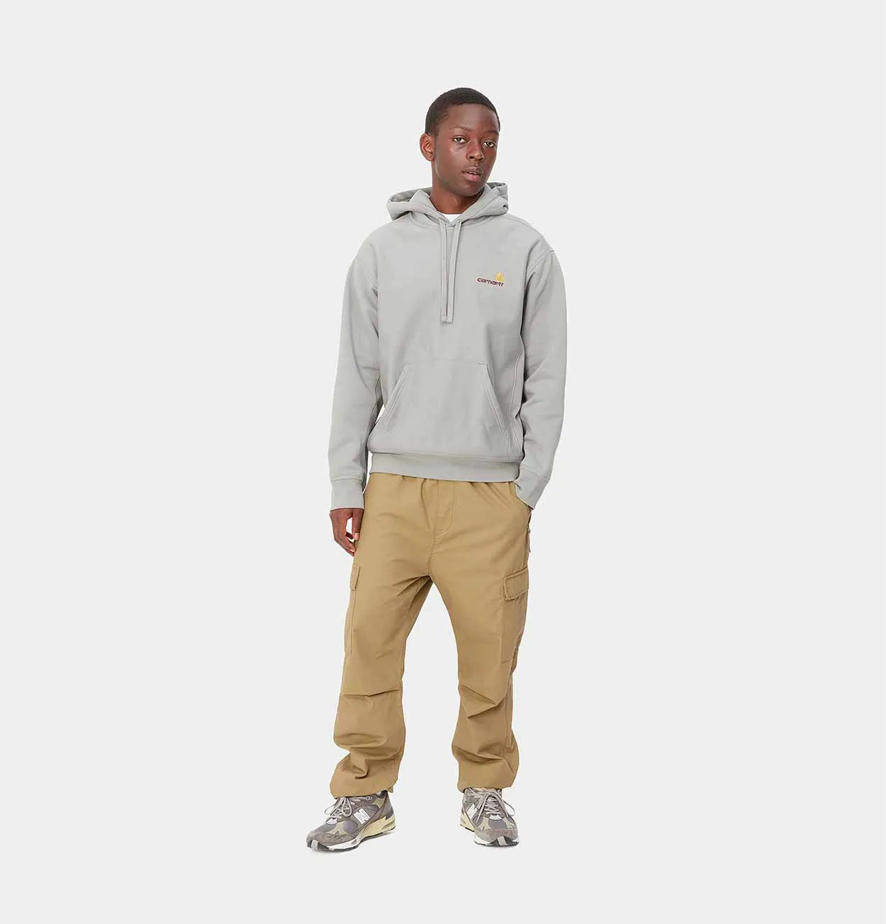 Carhartt WIP Hooded American Script Sweatshirt in Marengo