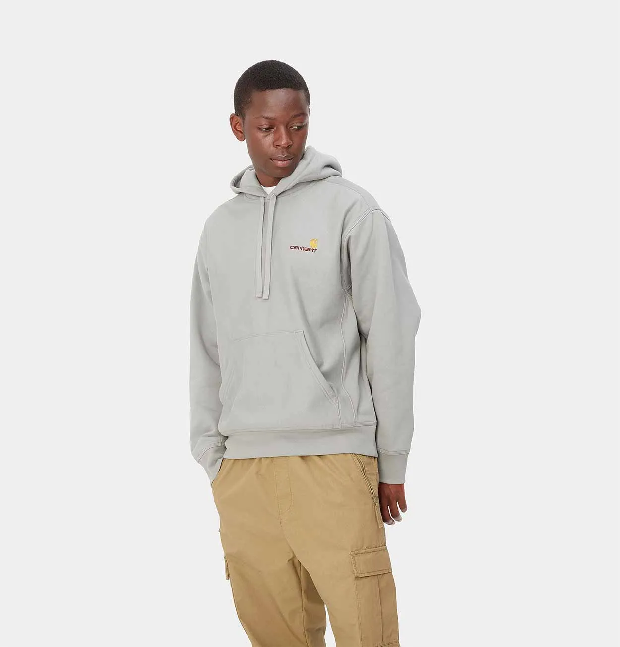 Carhartt WIP Hooded American Script Sweatshirt in Marengo