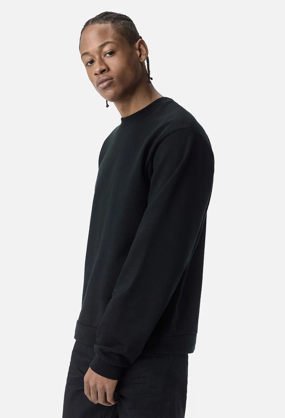 Cashmere Fleece Beach Crew / Black