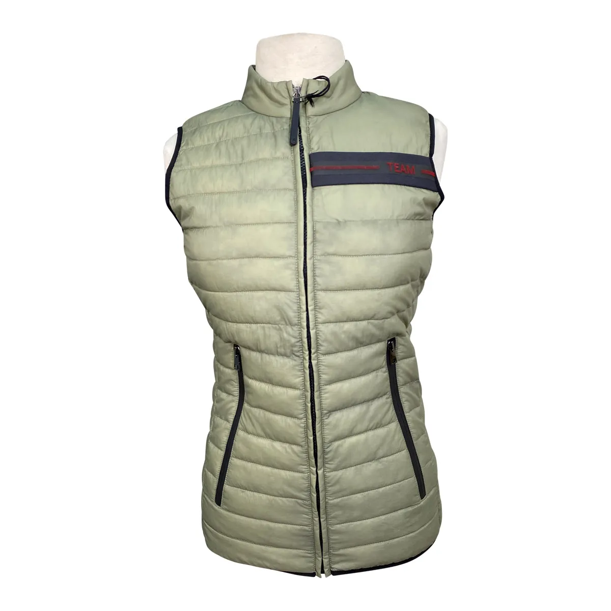 Cavalleria Toscana Team Red Stripe Quilted Vest in Green - Unisex Small