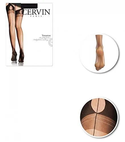 Cervin Women's Tentation fully fashioned stockings x large (5'7-5'9, 170-175 cm) brown