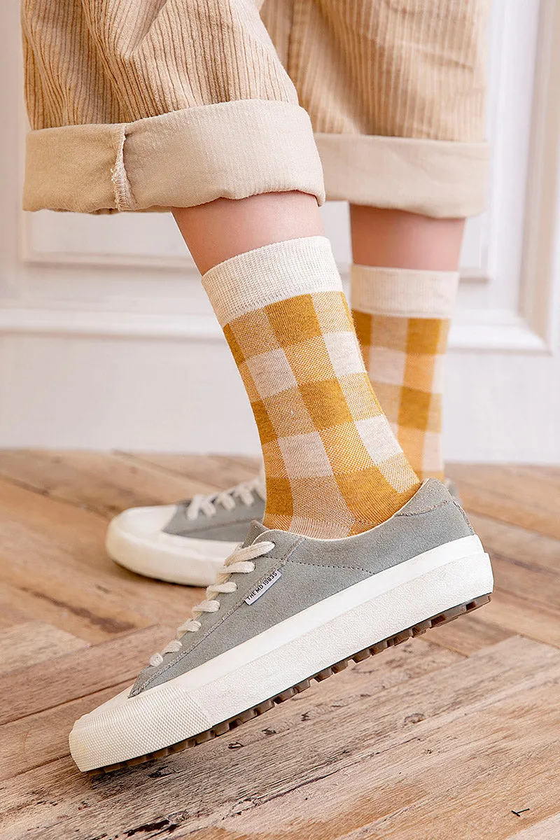 Colorful Plaid Cotton Socks