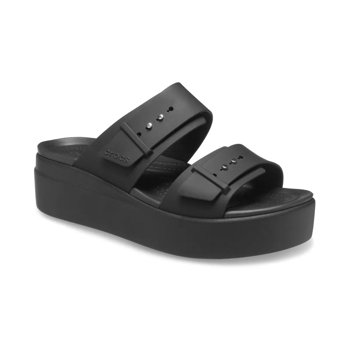 Crocs women's sandal with wedge Brooklyn Buckle Low Wedge W 207431-001 black 