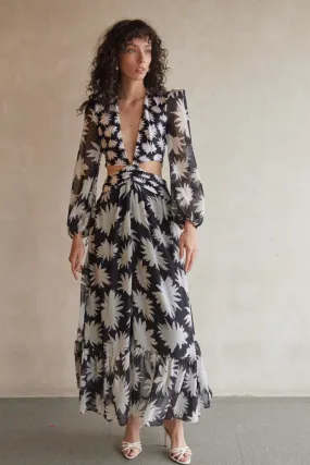 Dahlia Plunge Cut-Out Maxi Dress