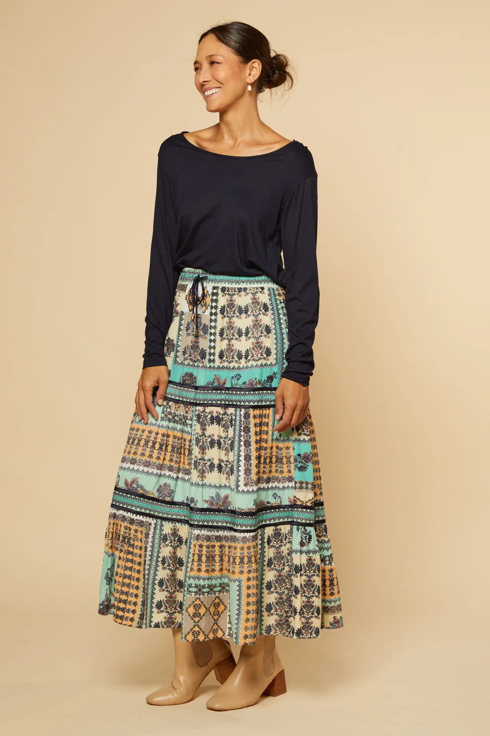 Danica Tiered Skirt in Torino