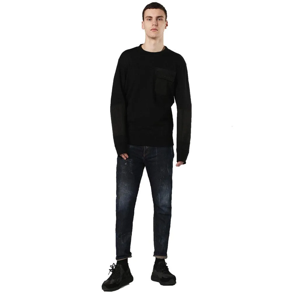 Diesel Black S-Crome Cotton Jersey Sweatshirt