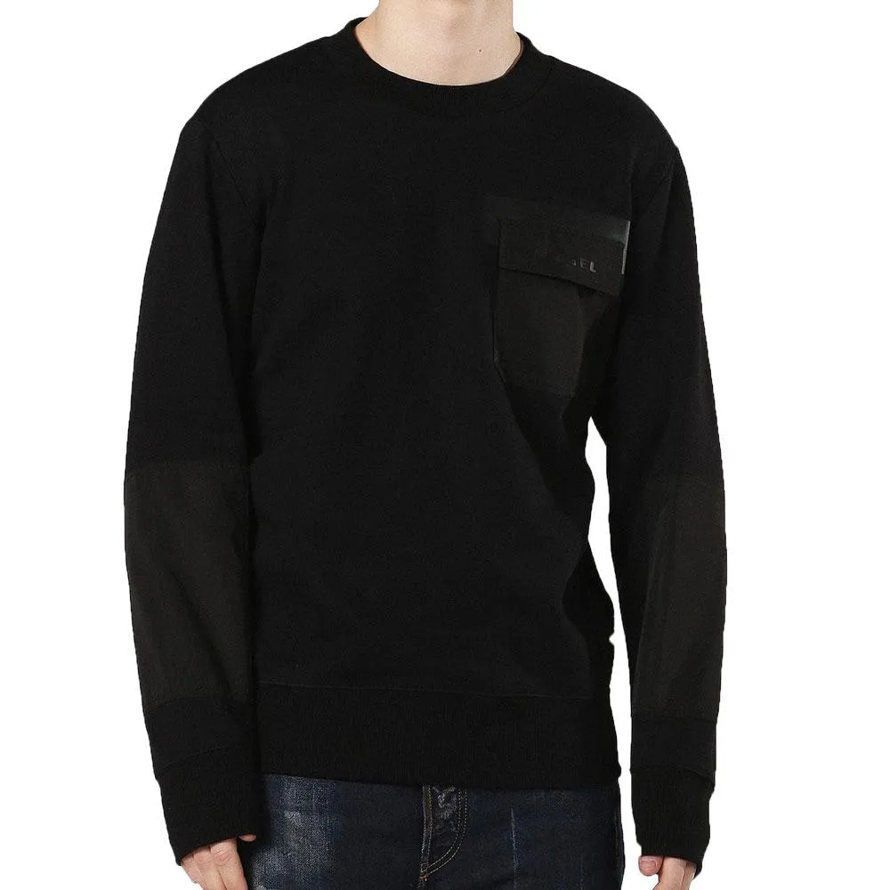 Diesel Black S-Crome Cotton Jersey Sweatshirt