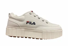 Fila women's leather wedge sneakers shoe Sandblast 1011035.1FG white