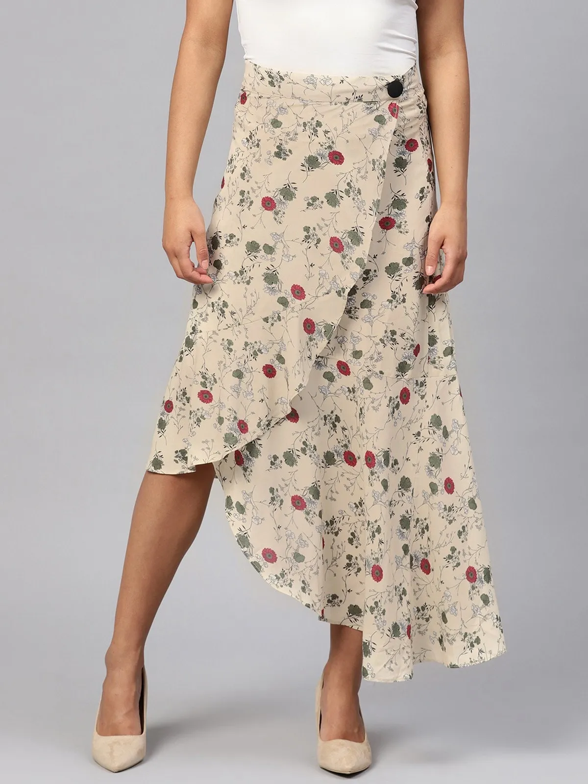 Floral Asymmetric Skirt