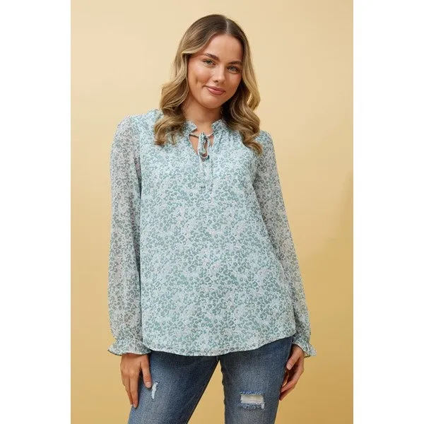 FRANCA FLORAL FRILL SLEEVE BLOUSE