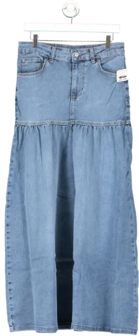 Free People Blue Jordan Denim Maxi Skirt UK 10