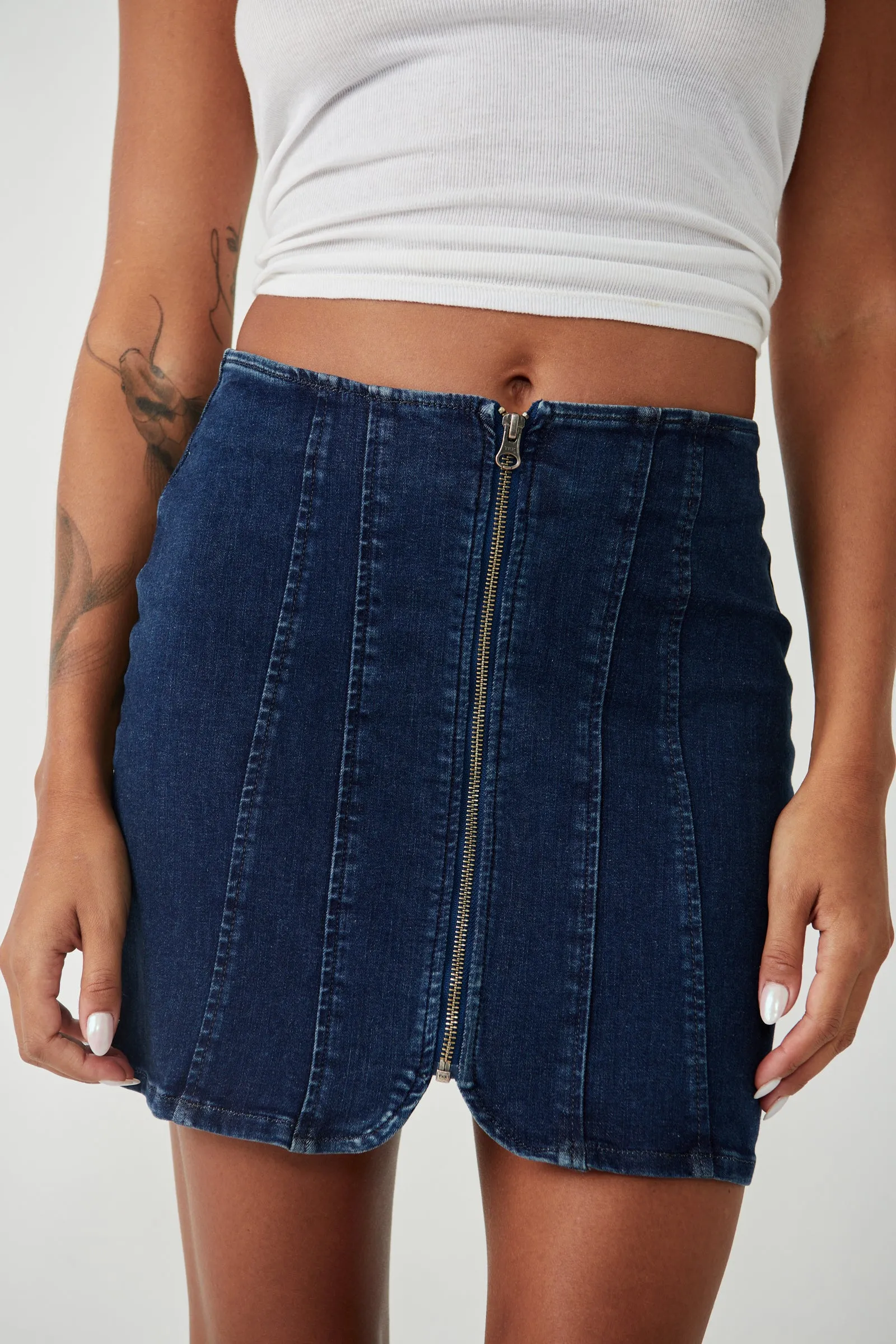 Free People Layla Denim Mini Skirt