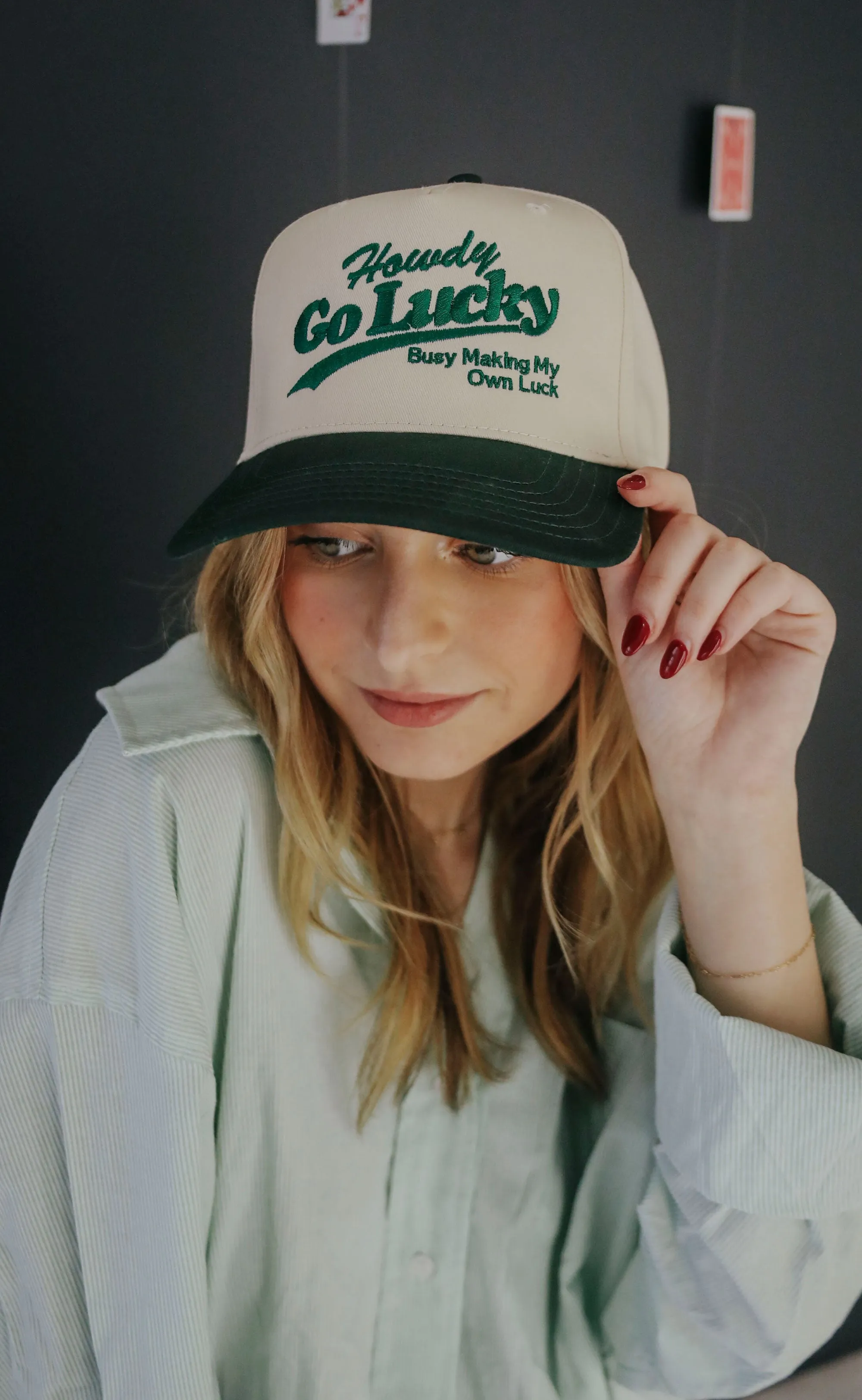 friday   saturday: howdy go lucky trucker hat