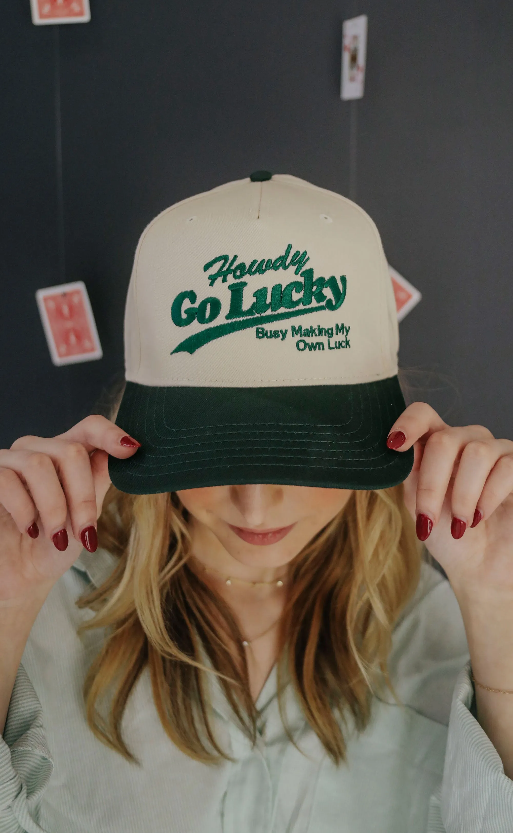 friday   saturday: howdy go lucky trucker hat