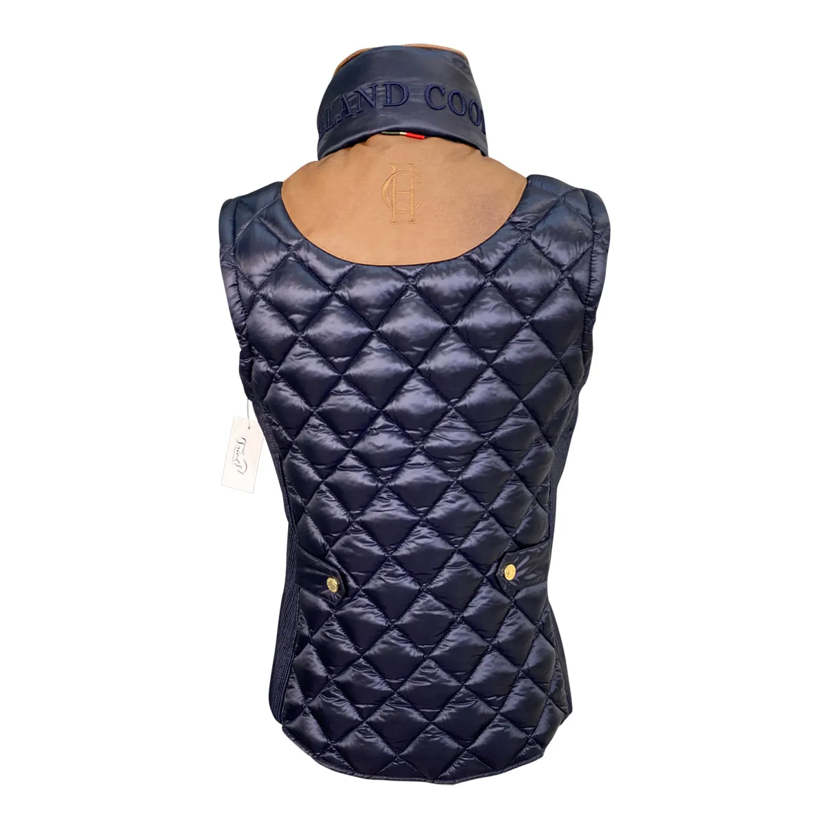 Holland Cooper Diamond Quilt Classic Gilet in Ink Navy - Women's XS