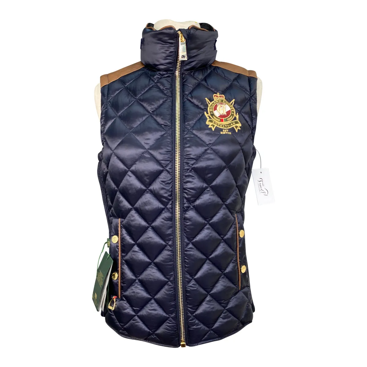 Holland Cooper Diamond Quilt Classic Gilet in Ink Navy - Women's XS