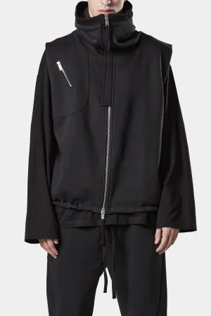 Hooded zip up sweat vest