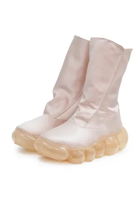 “Jewelry" Satin Boots / Pink