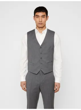 J.Lindeberg Mens Justin Comfort Wool Vest - STONE GREY