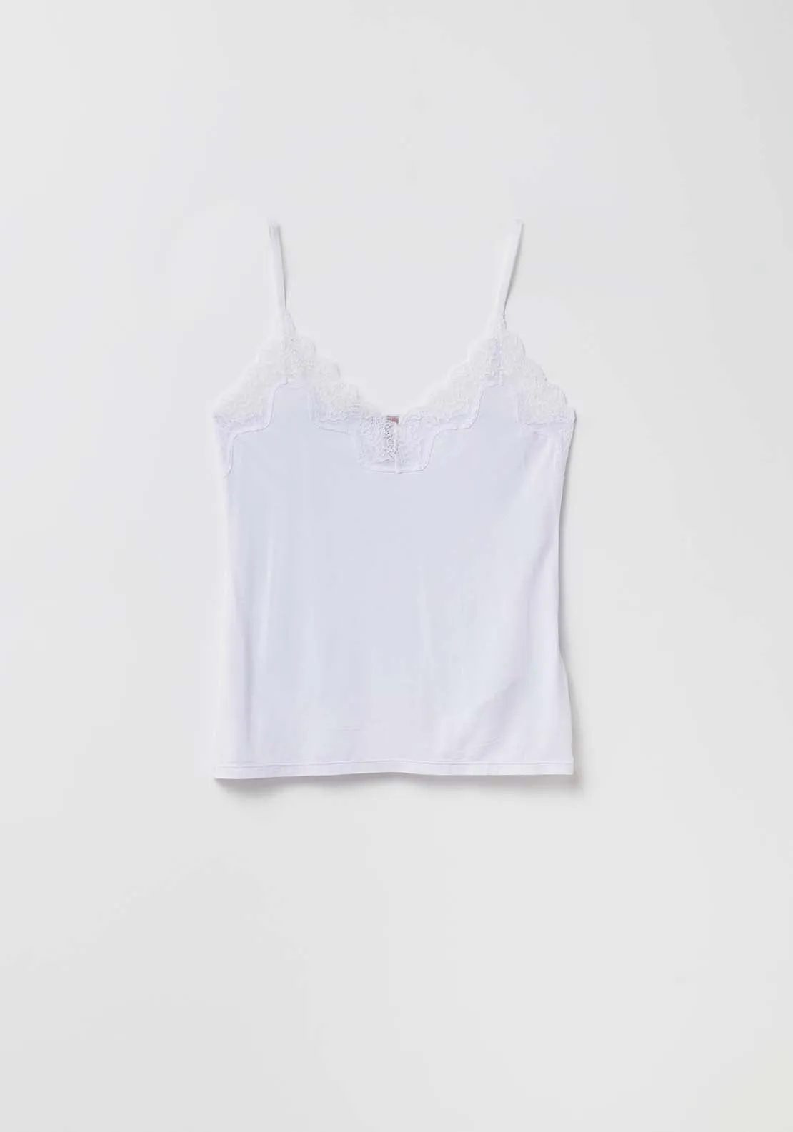 Lace Detail Cami Top - White