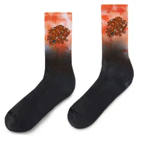 LIZARD TIE DYE SOCKS (RED)