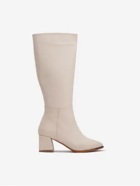 Lizette Vegan Leather Knee High Boots | Beige