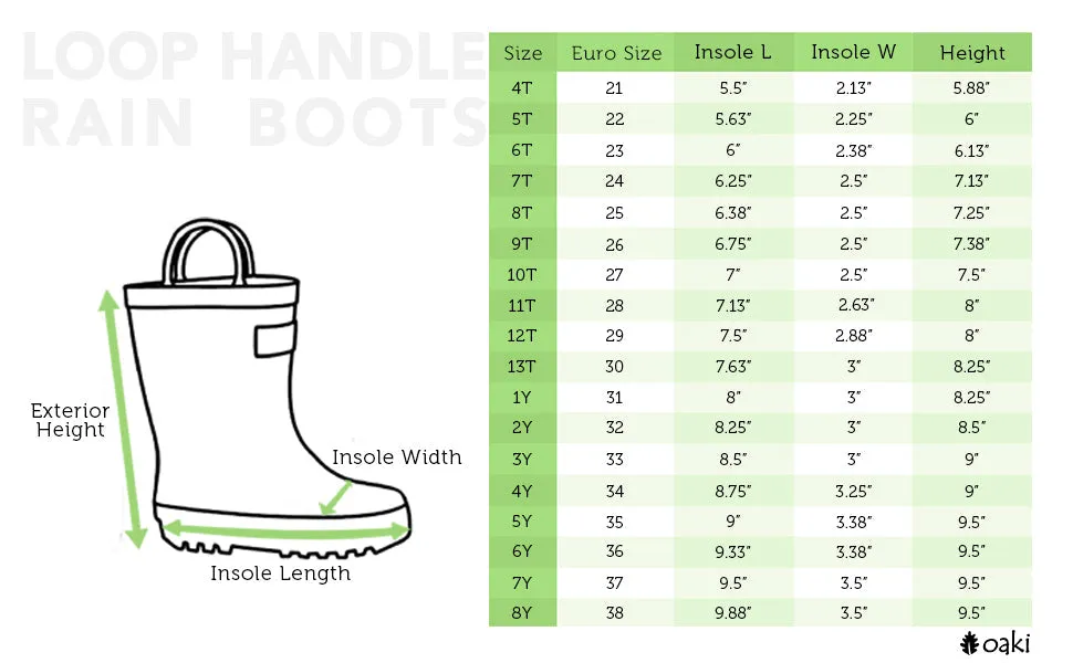 Loop Handle Boots, Navy & Green (Adult)