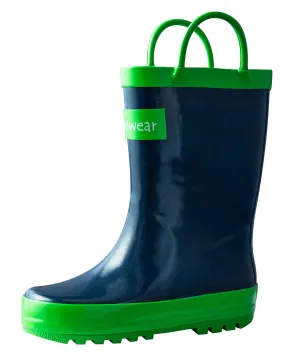 Loop Handle Boots, Navy & Green (Adult)