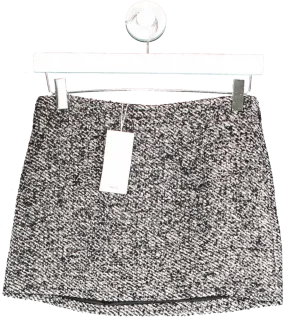 MANGO Black Flecked Tweed Mini-skirt BNWT UK 4