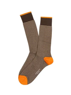 Marcoliani Pima Cotton Palio Stripe Cafe Mocha Socks