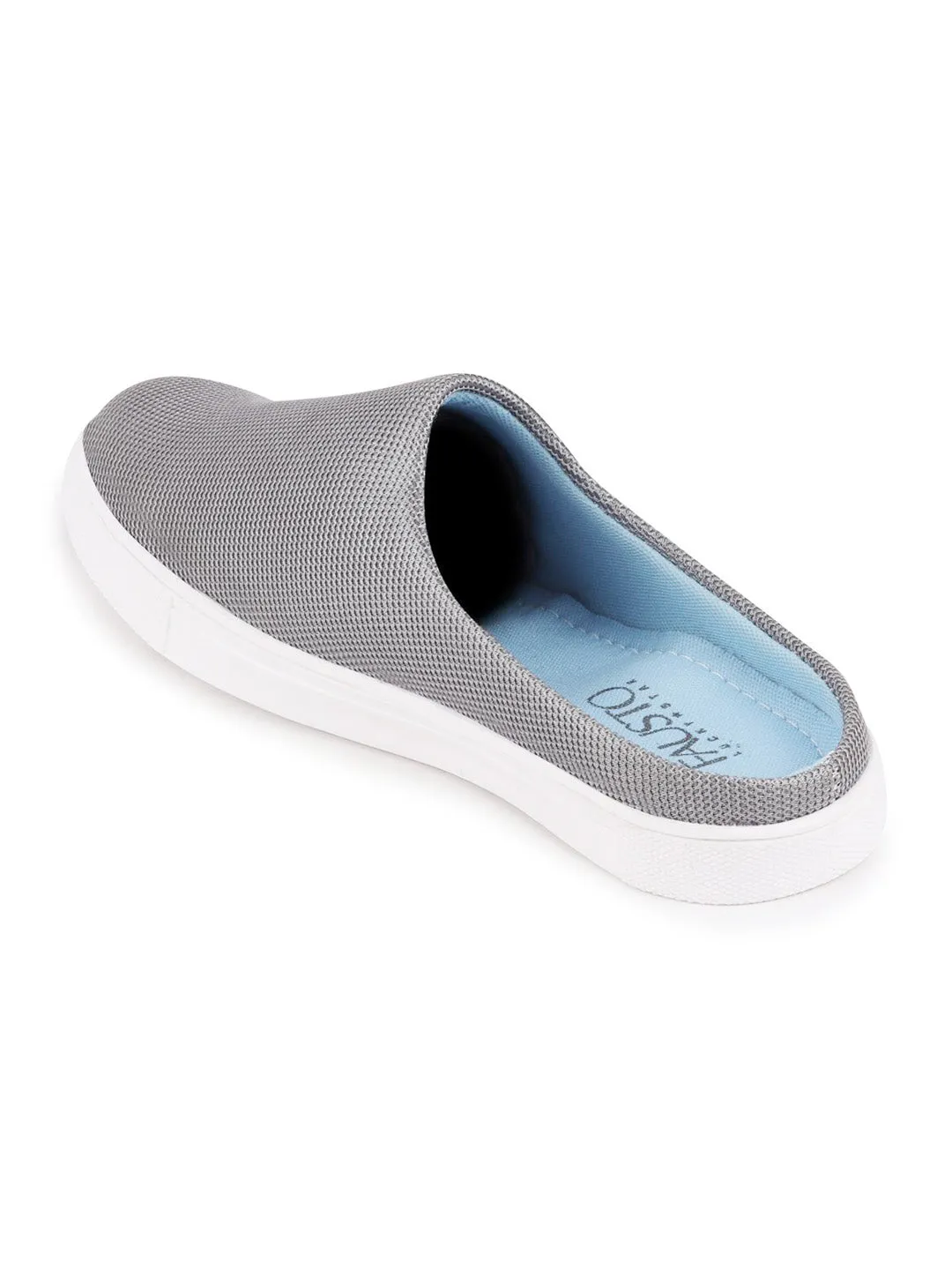 Men Grey Casual Canvas Slip-On Shoes