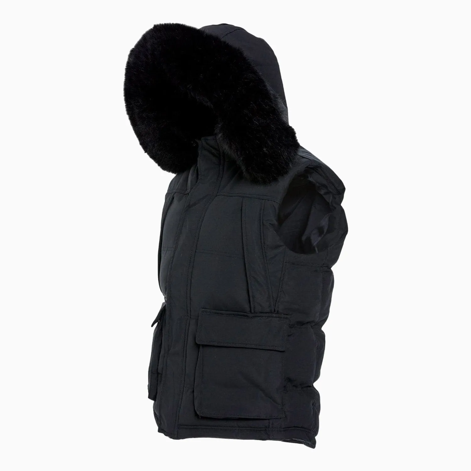 Men's Yukon Fur Lined Hooded Puffer Vest