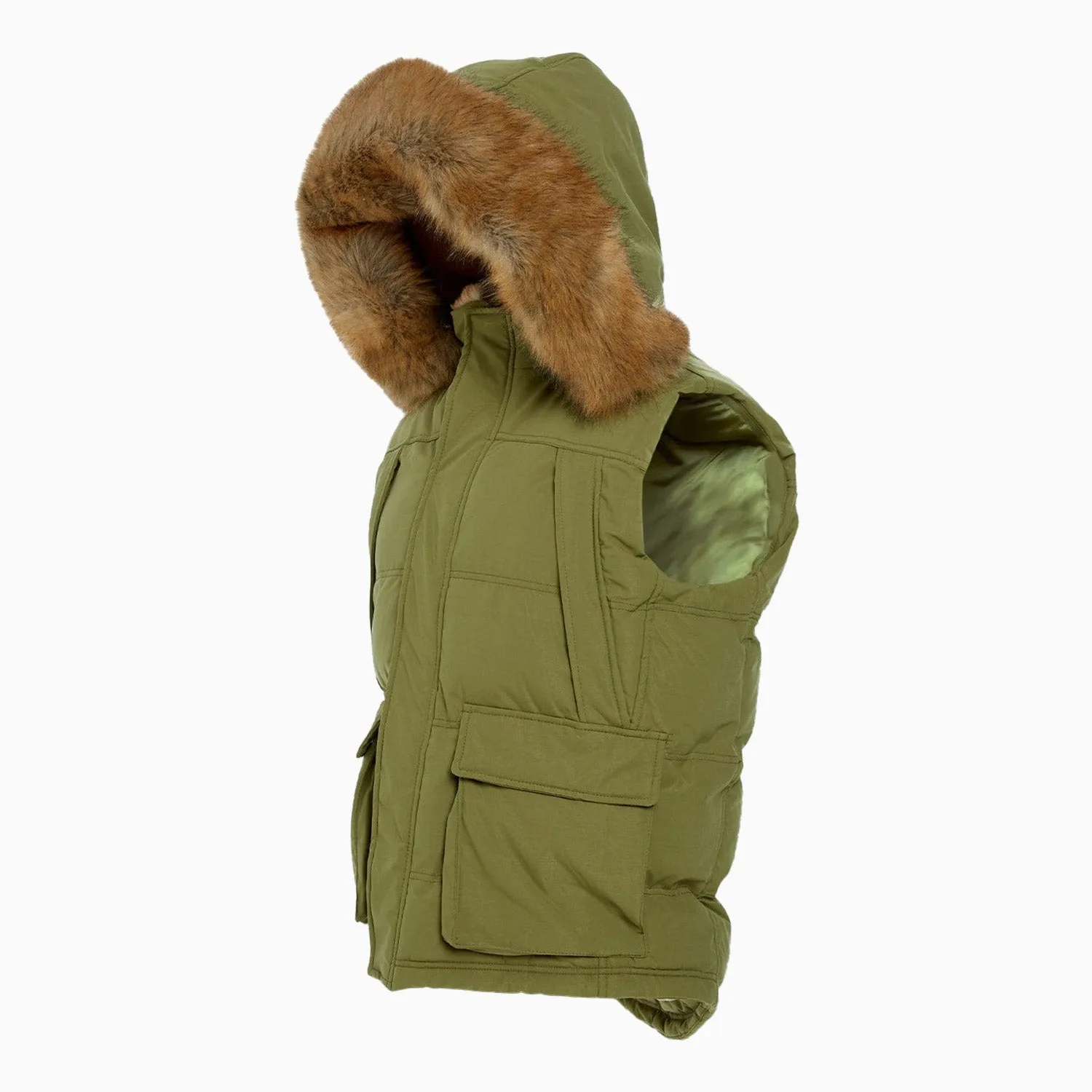 Men's Yukon Fur Lined Hooded Puffer Vest