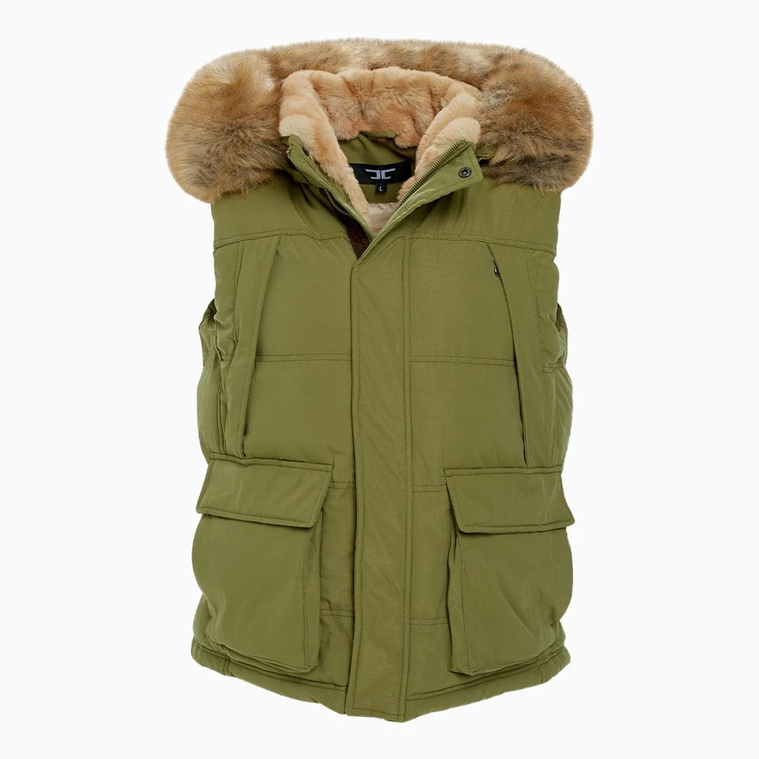 Men's Yukon Fur Lined Hooded Puffer Vest