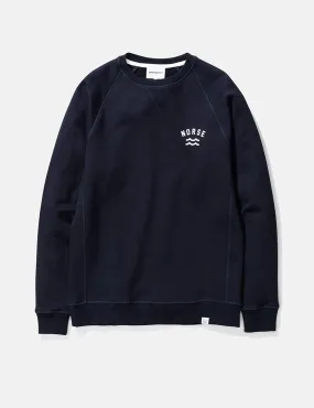 Norse Projects Ketel Ivy Wave Logo Sweatshirt - Dark Navy Blue